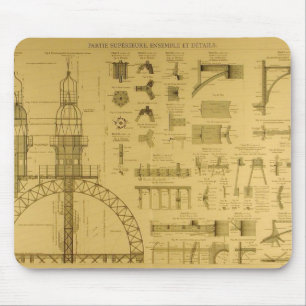 Eiffelturm-Pläne Mousepad