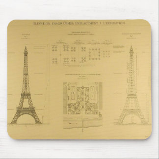 Eiffelturm-Pläne Mousepad
