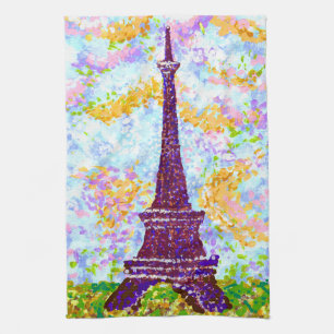 Eiffelturm Pointillismus Frühjahrslandschaft Geschirrtuch