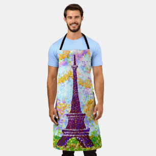 Eiffelturm Pointillismus Frühlingslandschaft Schürze