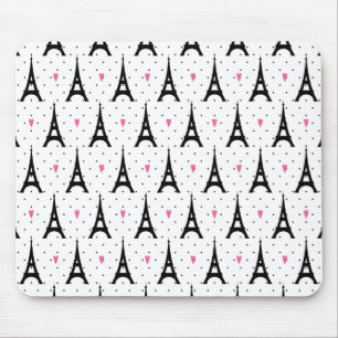 Eiffelturm Polka Dots & Hearts Muster Mousepad