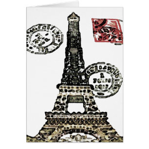 Eiffelturm Postage - Karte