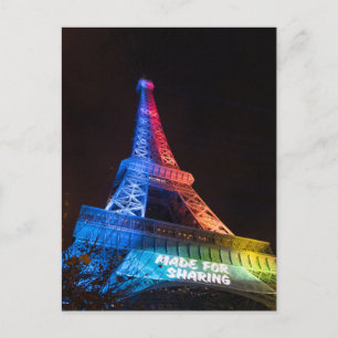 Eiffelturm Regenbogen für Paris Postkarte