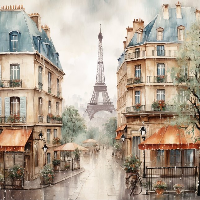 Eiffelturm Regentag Paris  Duschvorhang (Von Creator hochgeladen)