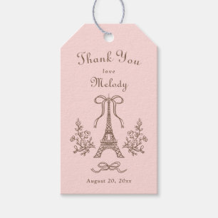 Eiffelturm Ribbons Bow Parisian Pink Vielen Dank Geschenkanhänger