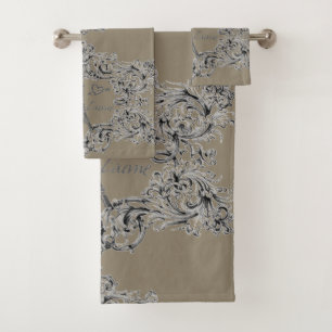Eiffelturm-Rolle-Druck Paris Je T'aime Badhandtuch Set