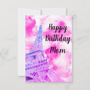 Eiffelturm Rosa Geburtstagskarte Dankeskarte