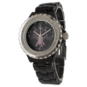 Eiffelturm Rosa Wirbel beobachten Armbanduhr