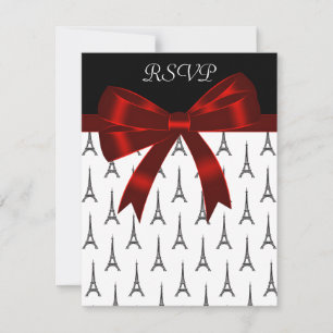 Eiffelturm roter Bogen RSVP-Karten RSVP Karte
