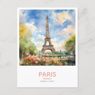 Eiffelturm Save the Date im Frühjahr Postkarte