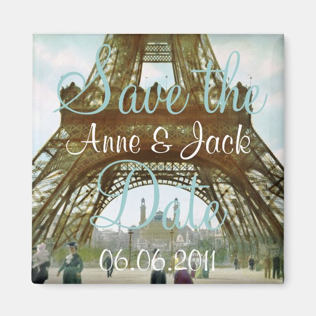 Eiffelturm Save the Date Magnet (Vorne)