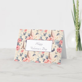 Eiffelturm Schmetterling und Rose Valentinstag Feiertagskarte