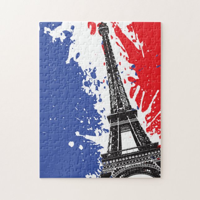 Eiffelturm | Schmutz-Flagge Paris, Frankreich | (Vertikal)