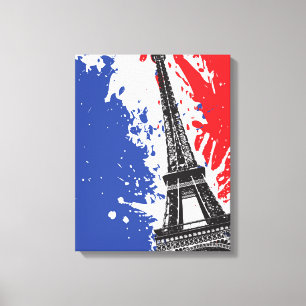 Eiffelturm   Schmutz-Flagge Paris, Frankreich   Leinwanddruck