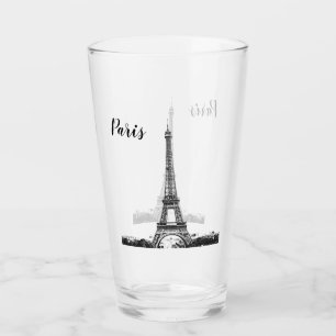 Eiffelturm schwarz-weiß glas