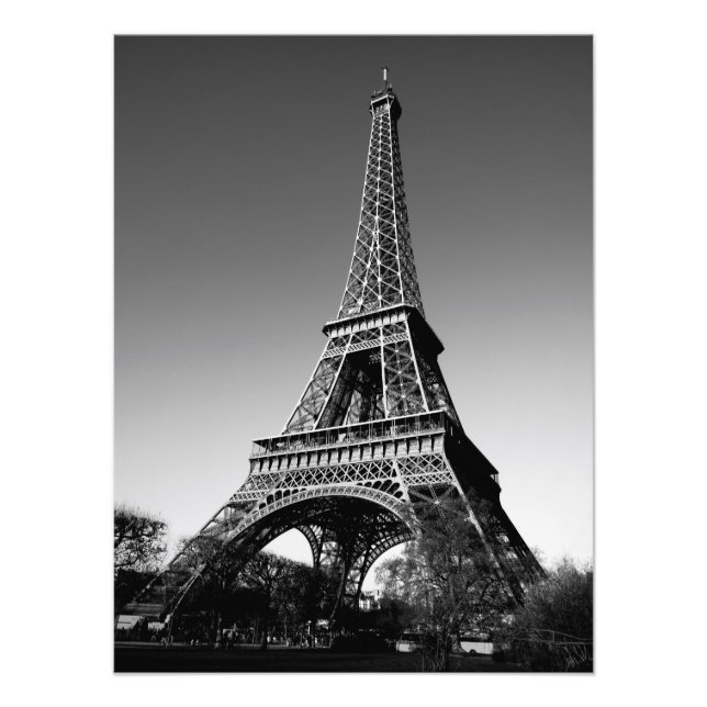 Eiffelturm Schwarzweiß-Foto Fotodruck (Vorne)