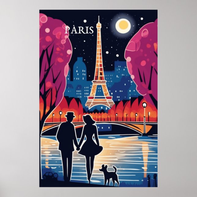Eiffelturm-Sehenswürdigkeit Paris Poster (Vorne)