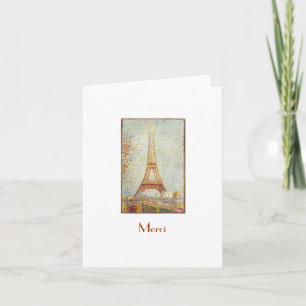 Eiffelturm, Seurat danken Ihnen Anmerkungs-Karte Dankeskarte