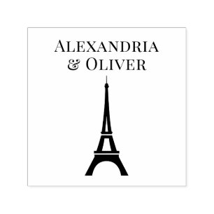 Eiffelturm Silhouette Vorname oder Paar Permastempel