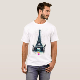 Eiffelturm Skizze Druck, Linienzeichnung, Paris T-Shirt