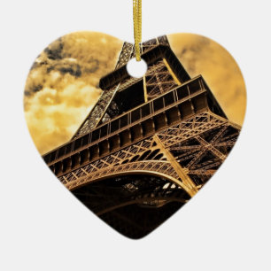 Eiffelturm-Sonnenuntergang Paris Frankreich Keramikornament