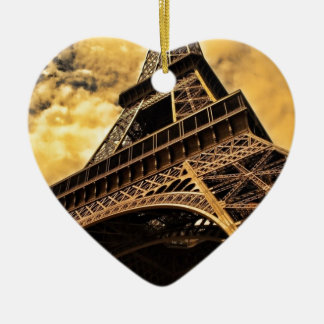 Eiffelturm-Sonnenuntergang Paris Frankreich Keramikornament