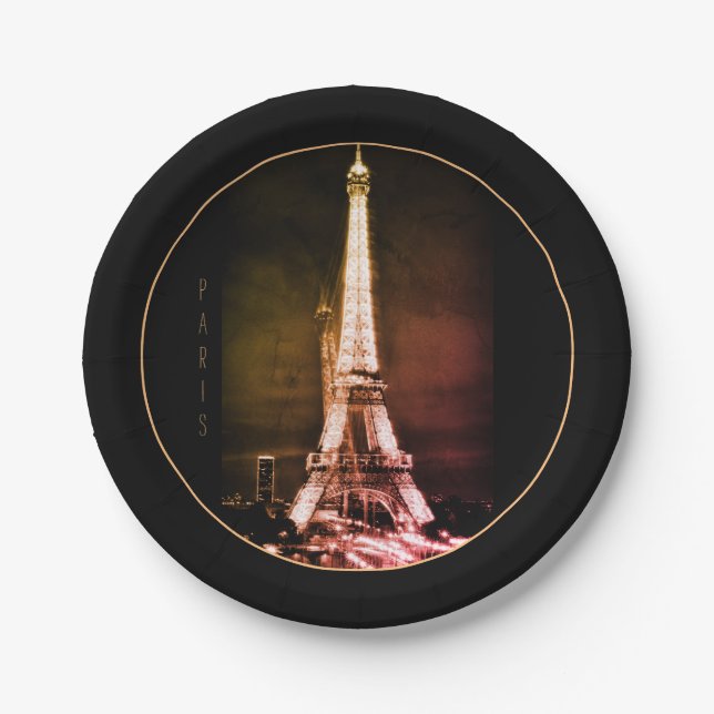 Eiffelturm & Surreal Paris Art/Liebe Frankreich BV Pappteller (Vorderseite)
