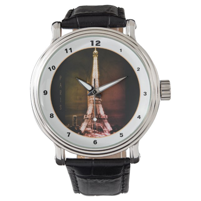 Eiffelturm & Surreal Paris Art/Liebe Frankreich Wa Armbanduhr (Vorderseite)