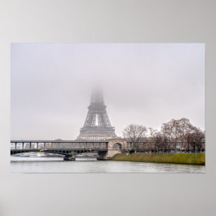 Eiffelturm und Bir-hakeim-Brücke an einem schönen Poster