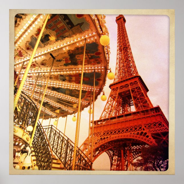 Eiffelturm und Carrousel Poster (Vorne)
