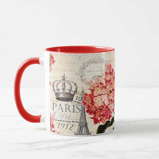 Eiffelturm und Hydrangea Tasse (Links)