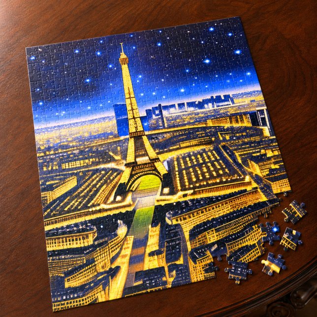 Eiffelturm und Paris unter den Sternen (Von Creator hochgeladen)