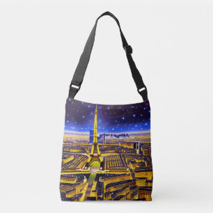 Eiffelturm und Paris unter den Sternen Tragetaschen Mit Langen Trägern