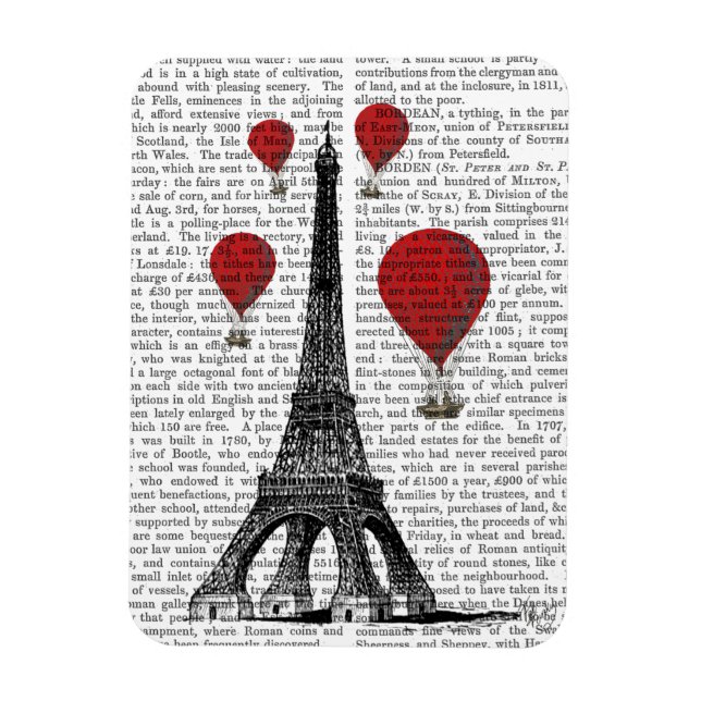 Eiffelturm und Red Hot Air Balloons Magnet (Vertikal)
