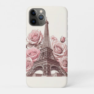 Eiffelturm und rosa Rosen in Paris Case-Mate iPhone Hülle
