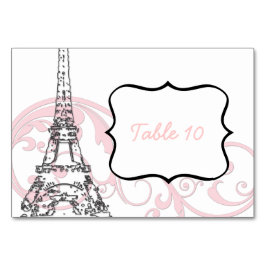 Eiffelturm und Scrolls Tischnummer