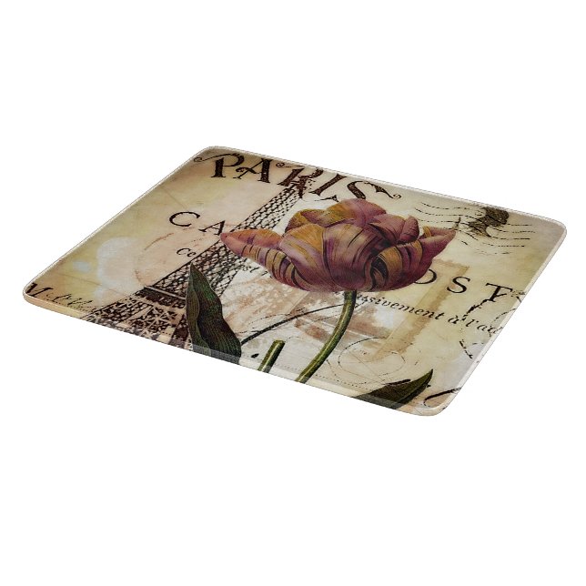 Eiffelturm und Tulpe Schneidebrett (Ecke)