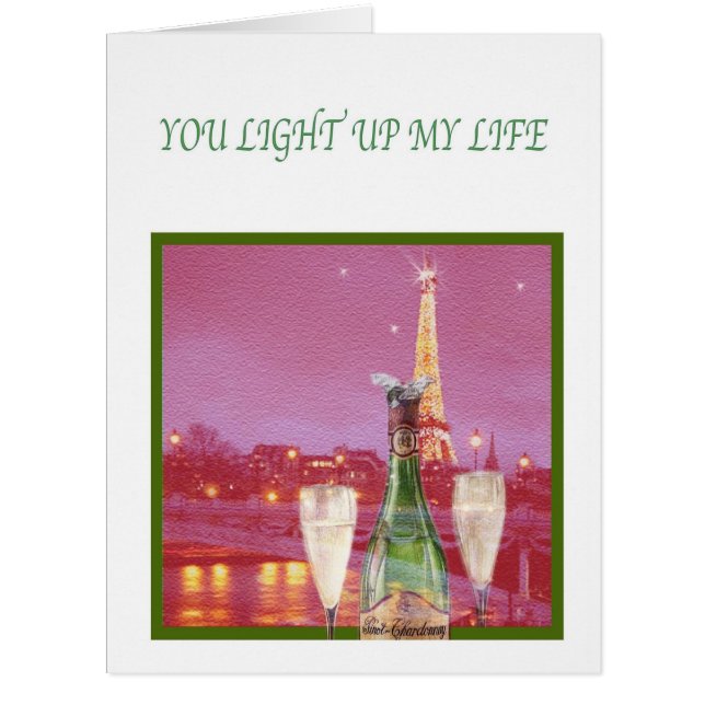 Eiffelturm Valentine, du zündest mein Leben an (Vorderseite)