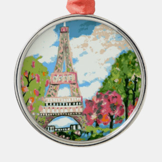 Eiffelturm-Verzierung Silbernes Ornament