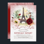 Eiffelturm Vintag Paris Rose Gold 16 . Geburtstag Einladung<br><div class="desc">Paris inspiriert elegante Rosa Gold Glitzer süße 16. Geburtstagsfeier Einladungen</div>