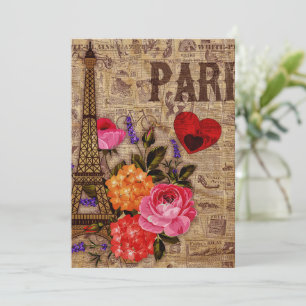 Eiffelturm Vintage Französisch Feiertagskarte