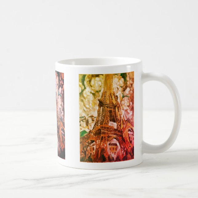 Eiffelturm Vintage Kunst Kaffeetasse (Rechts)