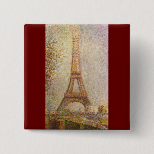 Eiffelturm von Georges Seurat, Vintage Fine Art Button