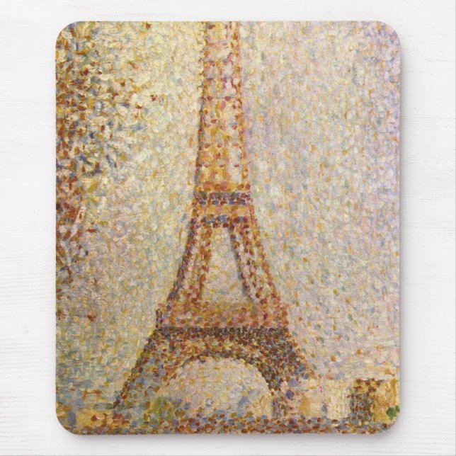 Eiffelturm von Georges Seurat, Vintage Kunst Mousepad (Vorne)