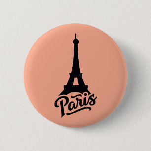 Eiffelturm von Paris (Frankreich) in Schwarz Button