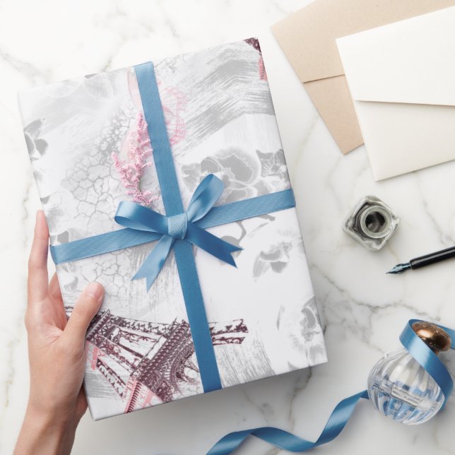 Eiffelturm vor den Orchideen Geschenkpapier (Schenken)