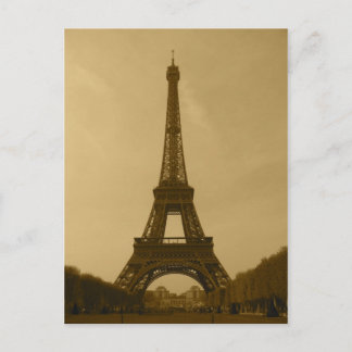 Eiffelturm Vorderansicht Sepia Postkarte