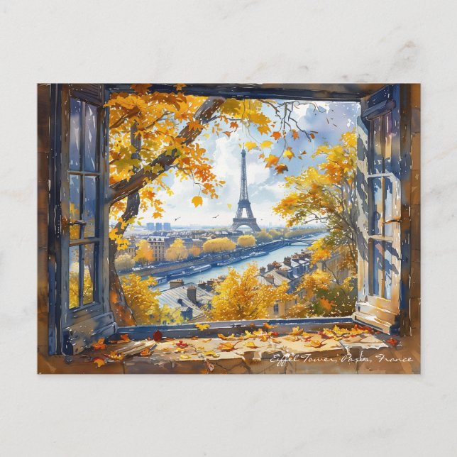 Eiffelturm Watercolor Paris - Frankreich Reisen Postkarte (Vorderseite)