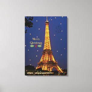 Eiffelturm Weihnachten, festliches Urlaubsfoto Leinwanddruck