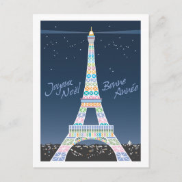 Eiffelturm Weihnachtspostkarte Feiertagspostkarte